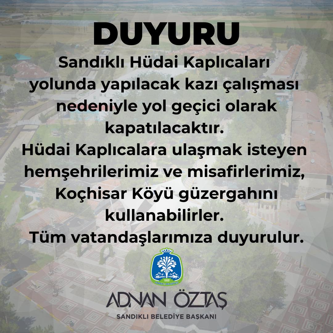 Hüdai Kaplıcaları Yolunda Kazı Çalışmaları Başlıyor