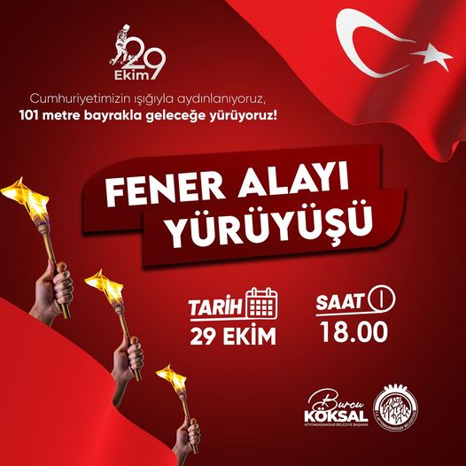 Afyonkarahisar'da Cumhuriyet Bayramı için Fener Alayı Yürüyüşü düzenleniyor