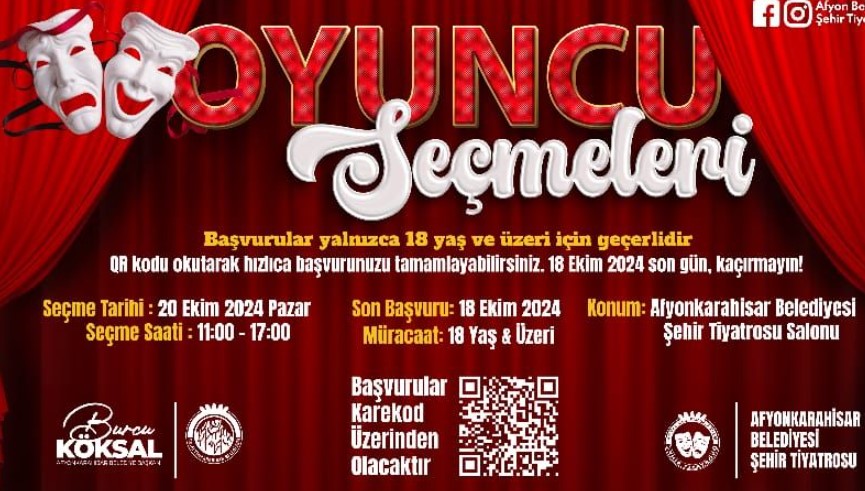      BELEDİYE ŞEHİR TİYATROSU OYUNCU SEÇMELERİ BAŞLIYOR