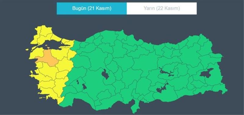 Meteoroloji'den 16 kent için sarı kodlu uyarı