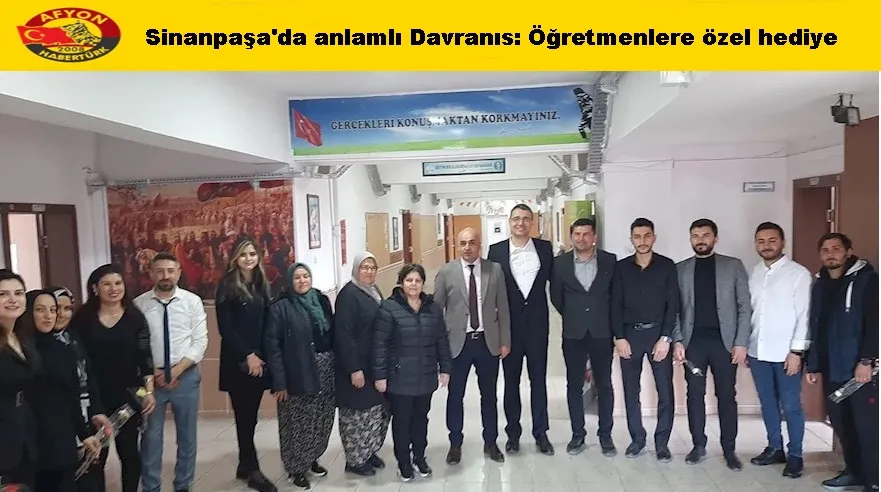 Sinanpaşa'da anlamlı Davranıs: Öğretmenlere özel hediye