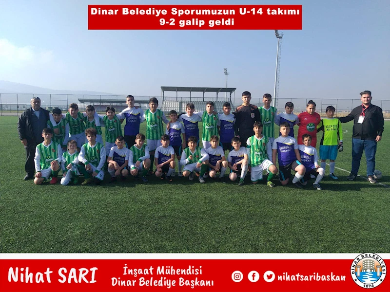 Dinar Belediye Spor U-14 Takımı Afyonkarahisar'da Fırtına Gibi Esti, 9-2'lik Zaferle Galip Geldi