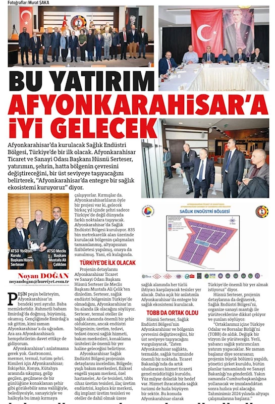 Afyonkarahisar Ticaret ve Sanayi Odası Yöneticileri Hürriyet Gazetesi'nde İş Dünyasının Liderleri Olarak Tanıtıldı