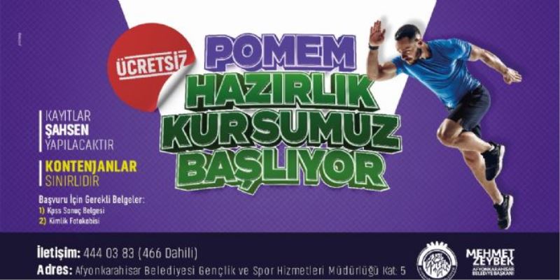 ÜCRETSİZ POMEM HAZIRLIK KURSU KAYITLARI BAŞLADI