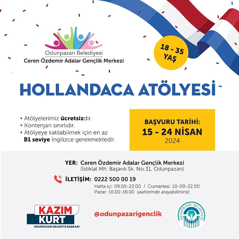 Ücretsiz Hollandaca Atölyesi Başlıyor! Kayıtlar Başladı!