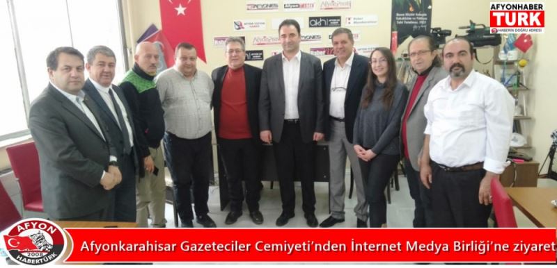 Afyonkarahisar Gazeteciler Cemiyeti’nden Internet Medya Birligi’ne ziyaret