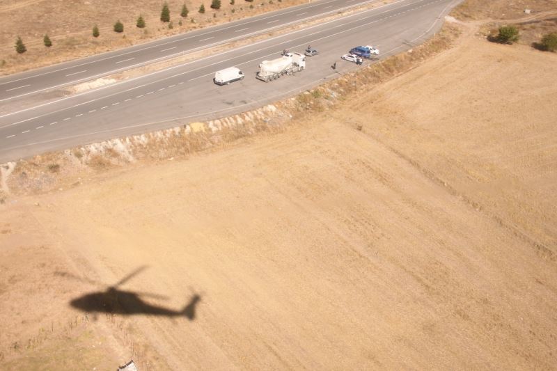 Afyonkarahisar Il Jandarma Komutanligi Helikopter Ile Havadan Trafik Denetimi