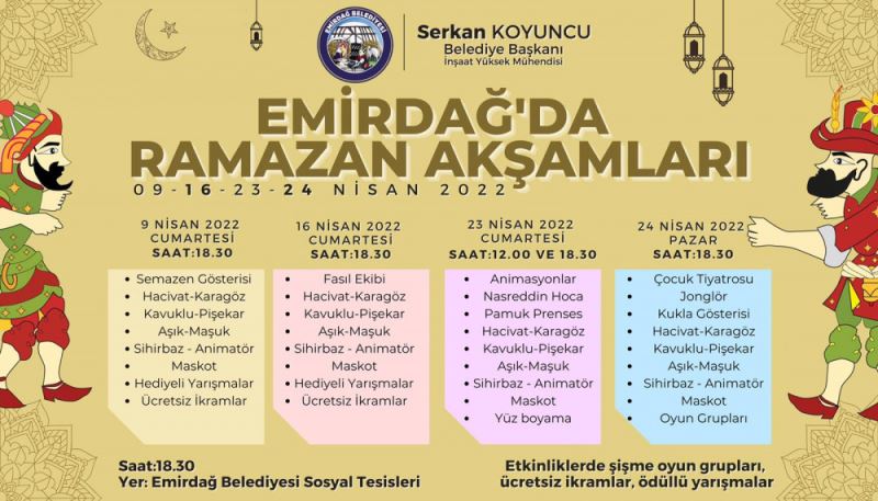 Emirdag Belediyesinin Ramazan Senlikleri Programi Dolu Dolu Geçiyor.