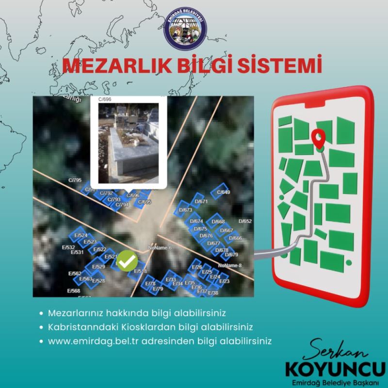 Emirdag'da Mezarlik Bilgi Sistemine Geçildi