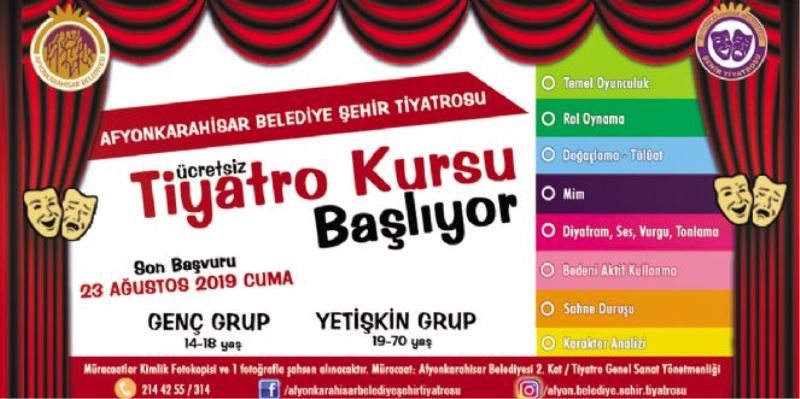 Tiyatro Kursu Için Basvurular Devam Ediyor