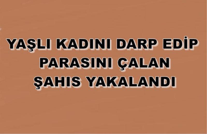 Yasli Kadini Darp Edip Parasini Çalan Sahis Yakalandi